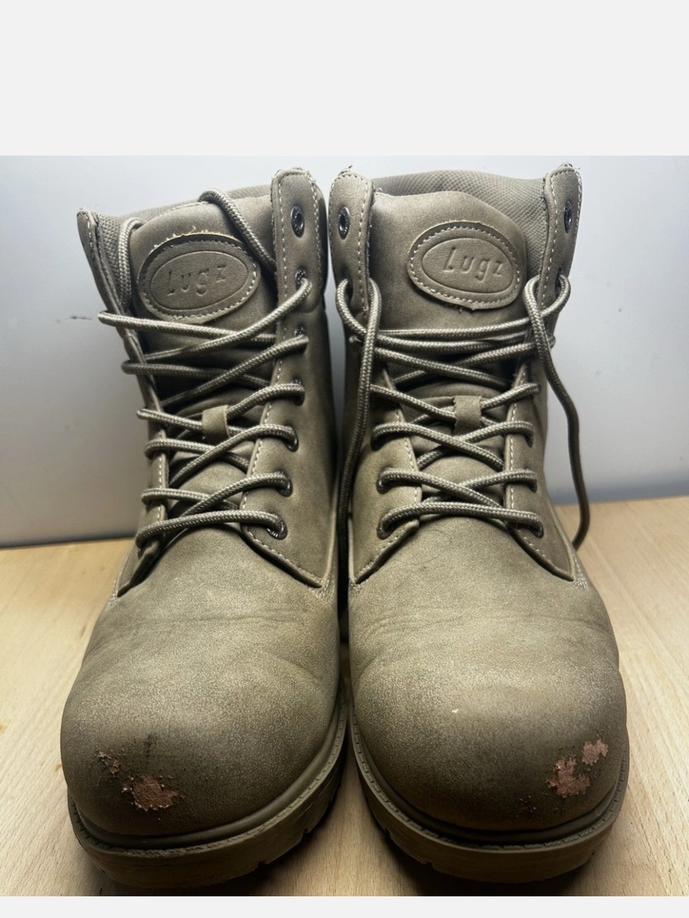 Lugz Slip Resistance Men's Taupe Lace-Up Work Boots
